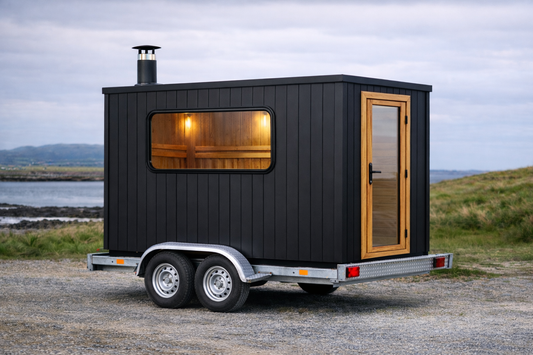 Irish Sauna Company 2-4 person mobile sauna handcrafted in County Mayo, built for Irish weather and commercial use