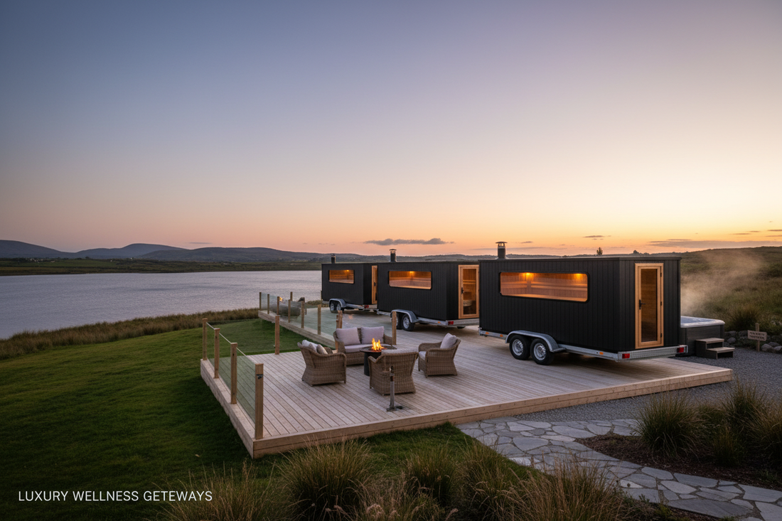 Irish Sauna Company mobile sauna at a luxury hotel or glamping venue in Ireland