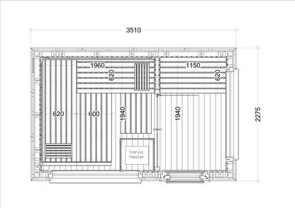 Harvia Alpina View Large Outdoor Sauna Ireland | 5 Person